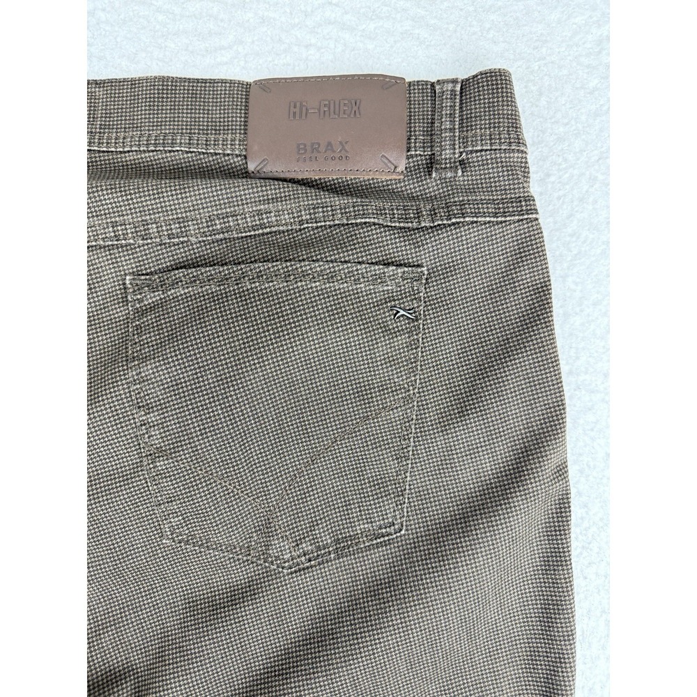 Brax Cooper Fancy Pants Mens 40x34 Regular Fit Houndstooth Tweed Brown *Read‎ - Picture 10 of 11